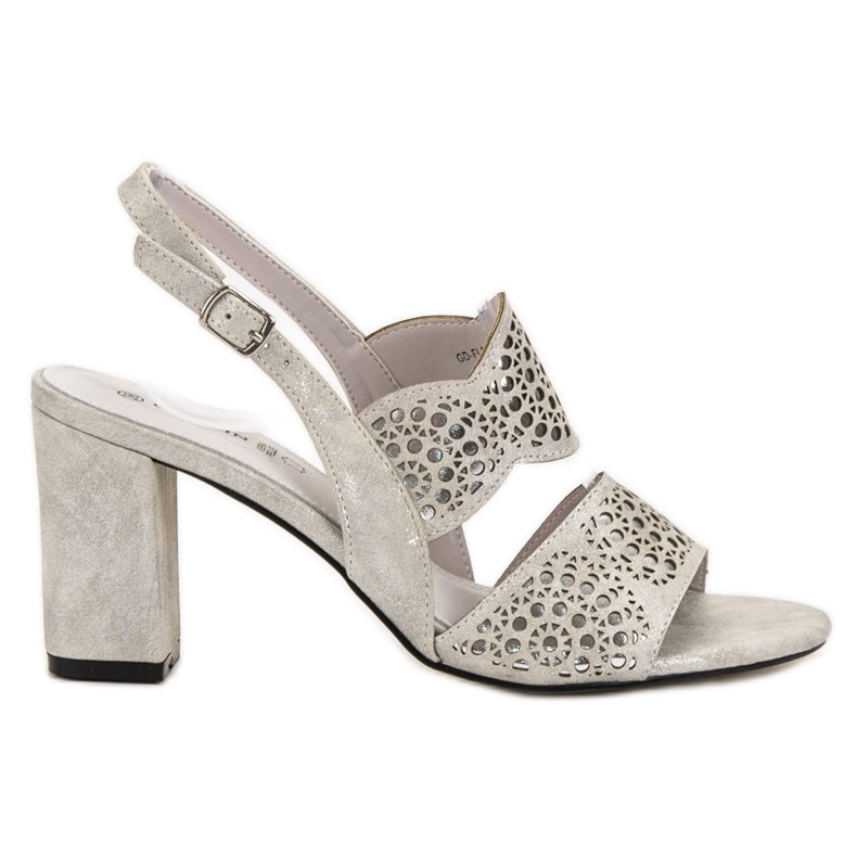 Goodin Srebrne sandale na šanku siva
