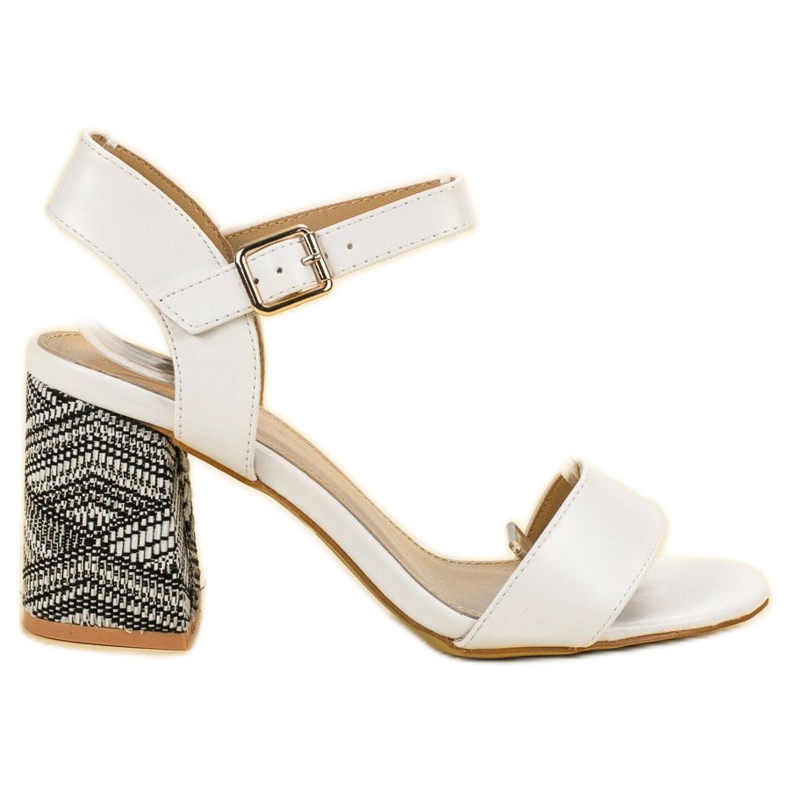 SDS Sandale s ukrasnom petom bijela