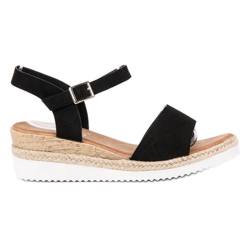 SDS Crne sandale sa sjajem crno