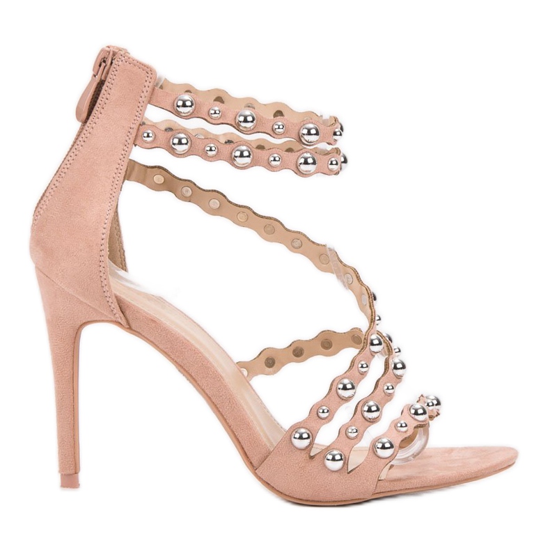 SHELOVET Seksi sandale na visoku petu smeđa