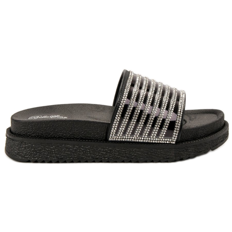 Bello Star Papuče s kristalima crno