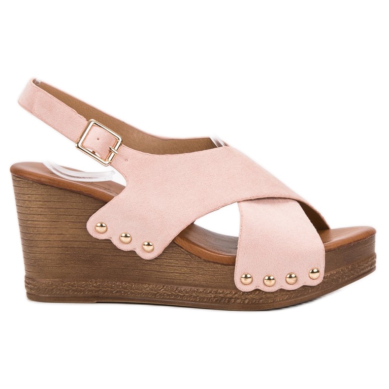 SHELOVET Sandale od antilopa ružičasta