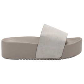 Ideal Shoes Papuče na platformi siva