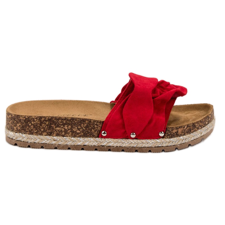 Bestelle Papuče s volanom crvena