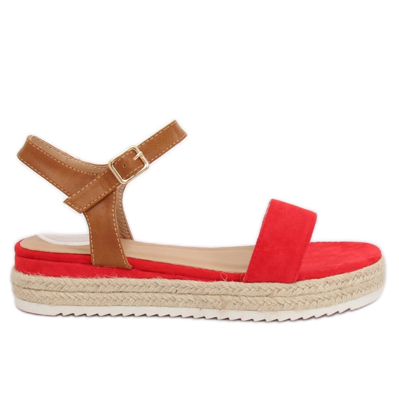 Crvene sandale espadrile Y-8224 Crvene smeđa crvena