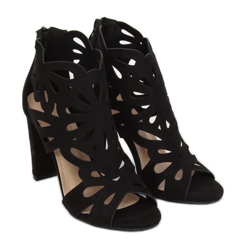 Crne ažurne čizme AT-0657-L Crne crno