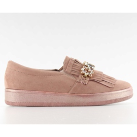 Slipony na biseru t277p Pink II-GAT ružičasta