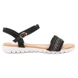 Yes Mile Sandale na kopčanje crna