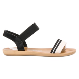 SHELOVET Ravne sandale s elastičnom trakom crna