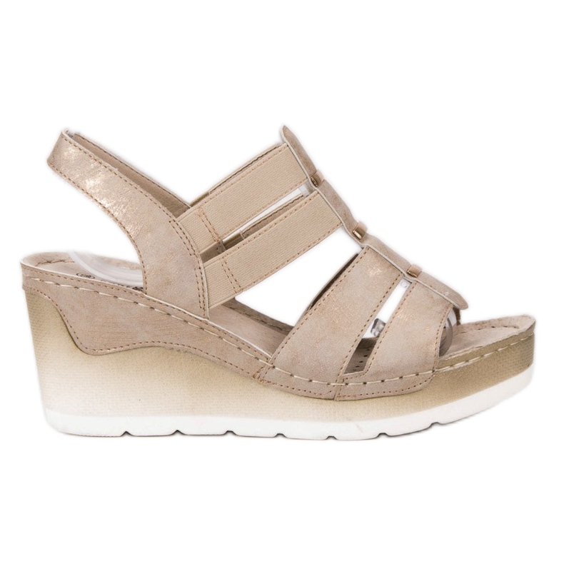 Goodin Udobne sandale na klin žuta boja