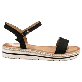 EXQUILY Crne sandale crna