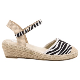 Best Shoes Klinaste espadrile bijela smeđa crna višebojan