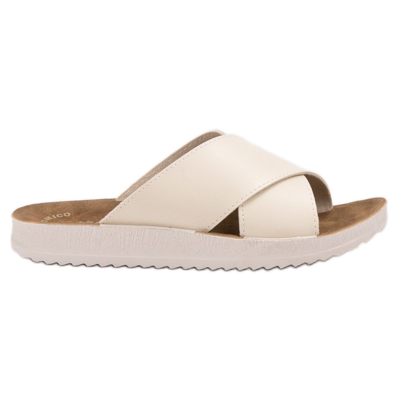 SHELOVET Eko kožne papuče smeđa