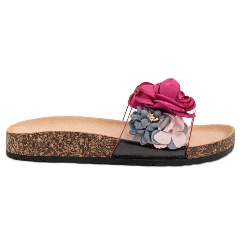 Super Me Papuče s cvijećem ljubičasta raznobojna