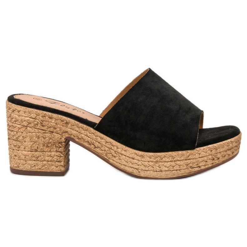 Flyfor Lagane papuče na postu crno