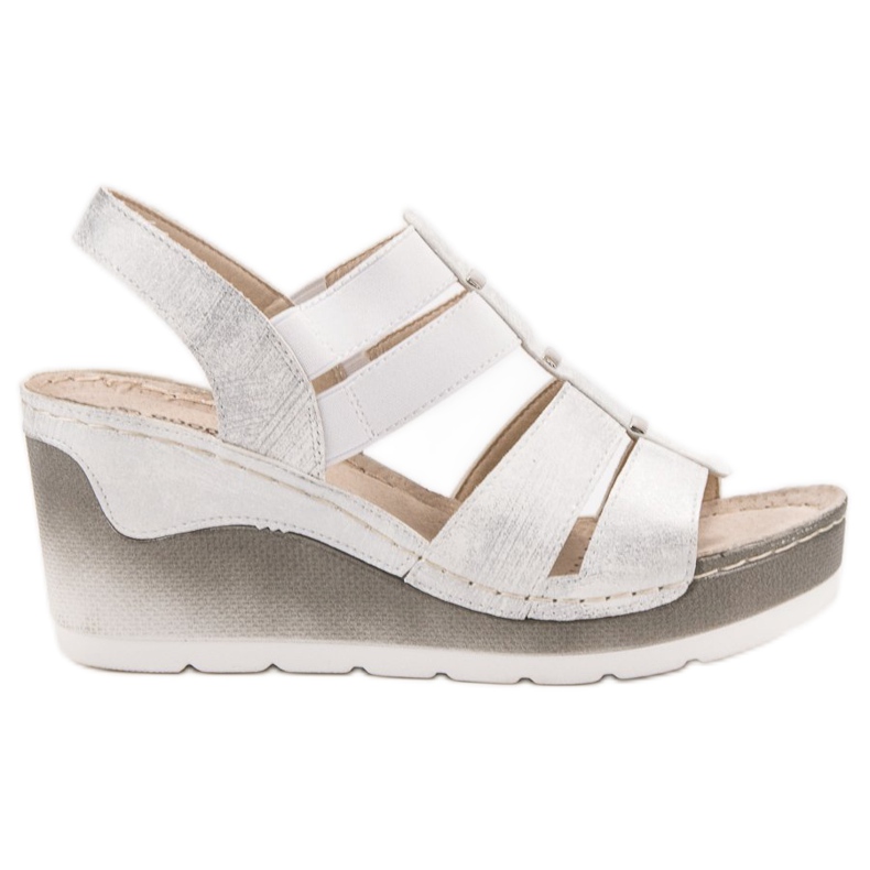 Goodin Udobne sandale na klin bijela siva