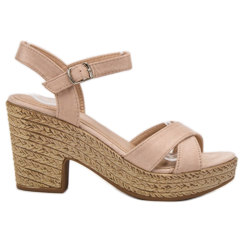 Queentina Sandale na šanku smeđa