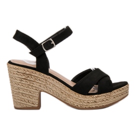 Queentina Sandale na šanku crna