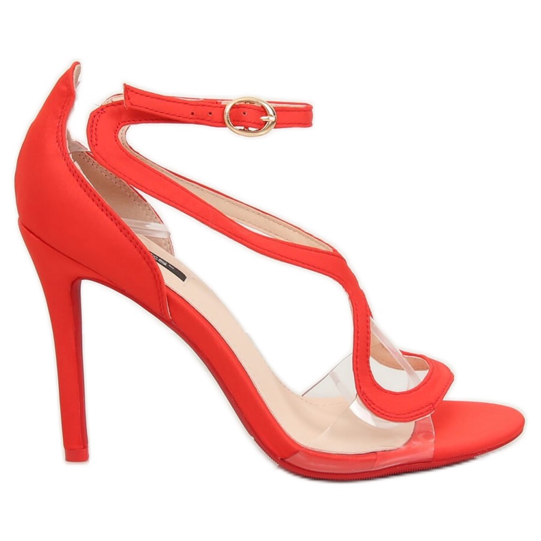 Crvene sandale na visoku petu 1442 Red crvena