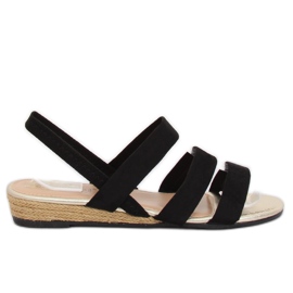 Crne SM007 Crne sandale espadrile crna