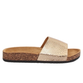 Ženske zlatne papuče PK44491 Gold zlatni