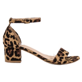 SHELOVET Klasične sandale sa pjegama smeđa