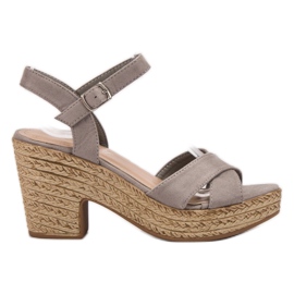 Queentina Sandale na šanku siva