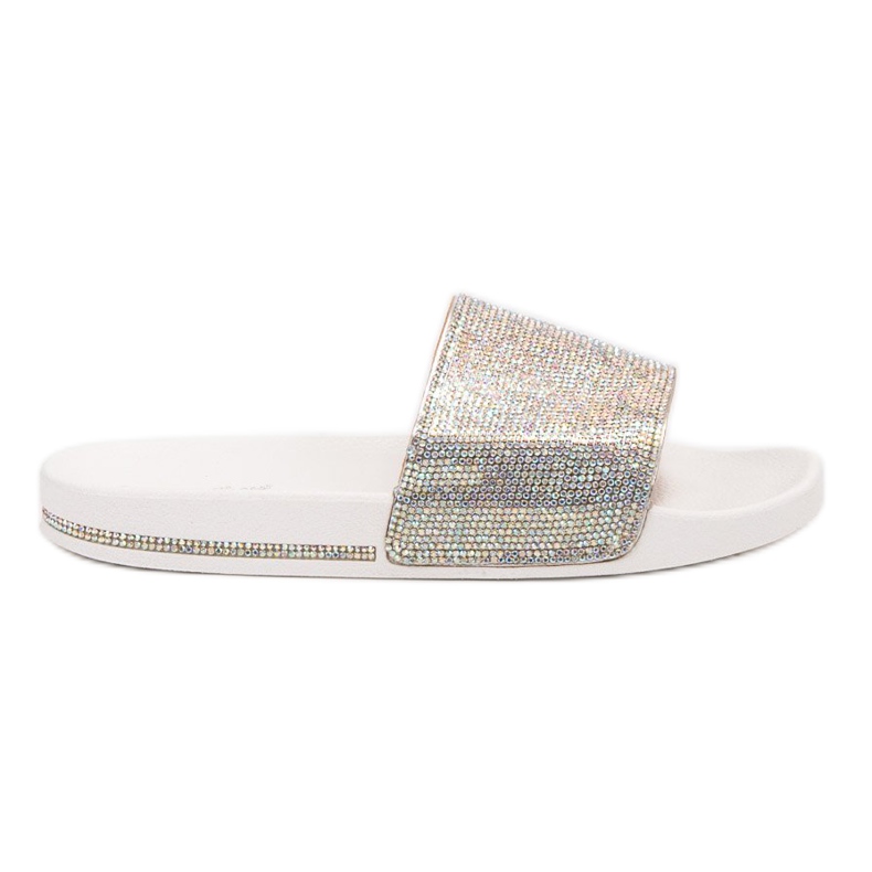 Sweet Shoes Papuče s kristalima bijela siva