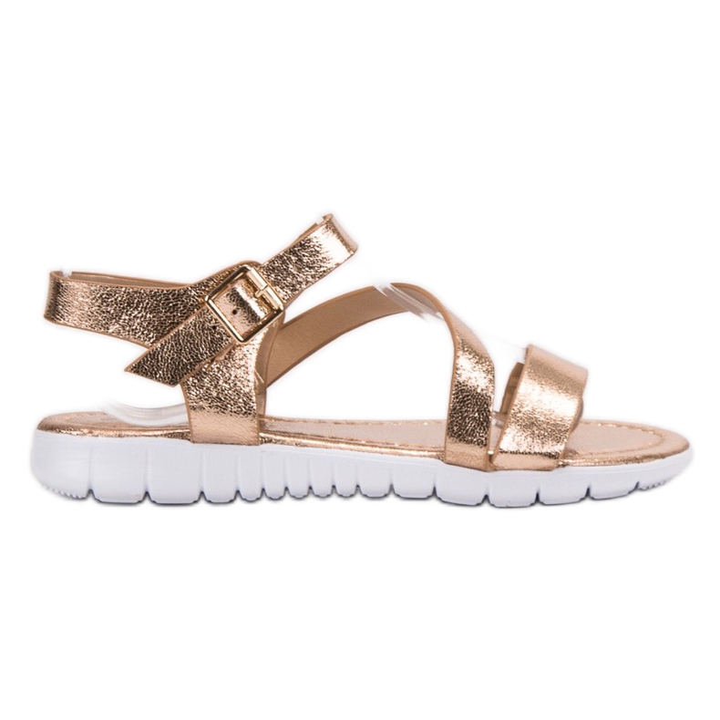 SHELOVET Sandale na kopčanje žuta boja