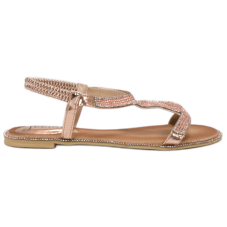 SHELOVET Ukrašene sandale s gumicom ružičasta