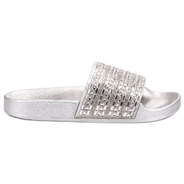 Queen Vivi Papuče s kristalima siva