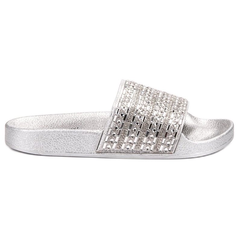 Queen Vivi Papuče s kristalima siva