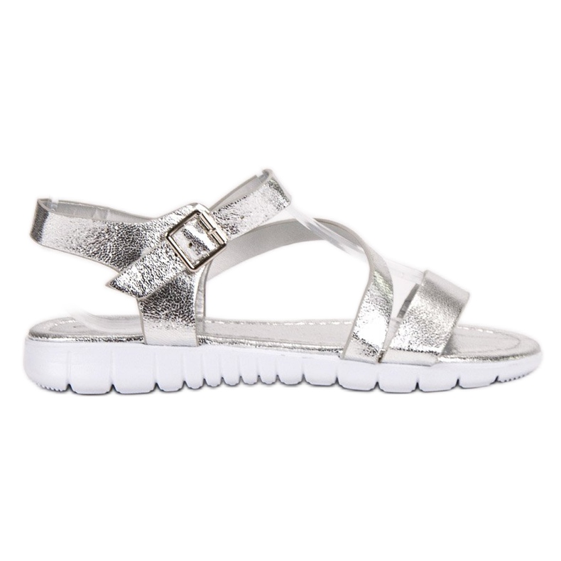 SHELOVET Sandale na kopčanje siva