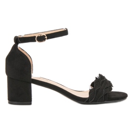 SHELOVET Klasične sandale s volanom crna