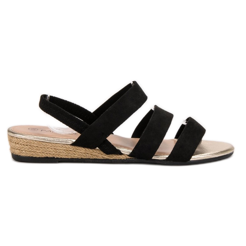 Fama Sandale od antilopa s elastičnom trakom crno