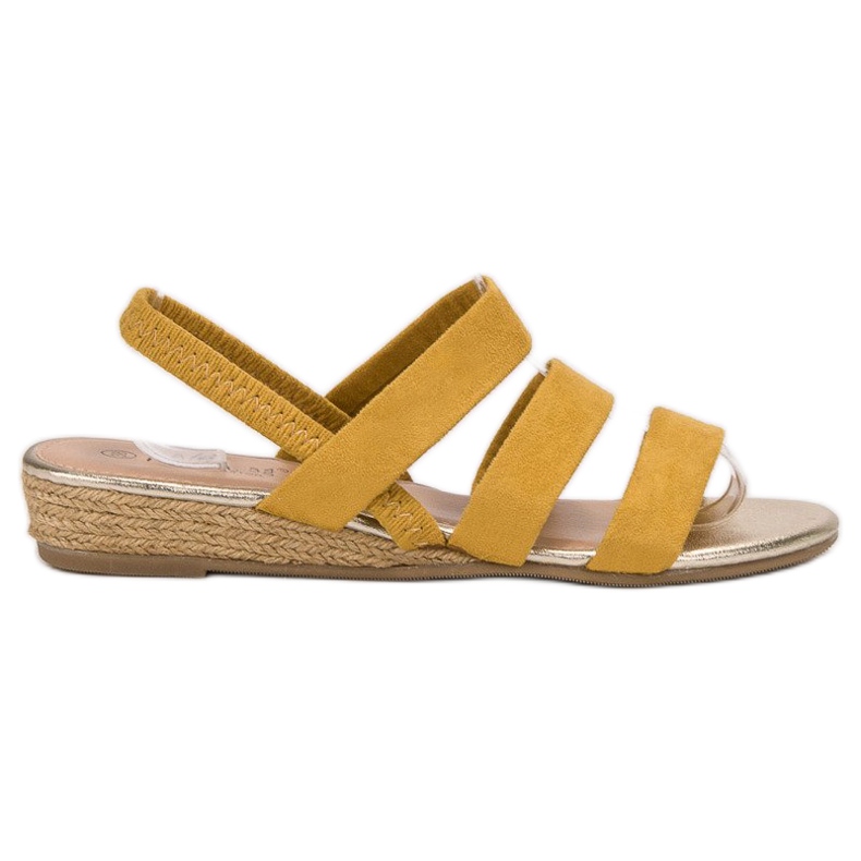 Fama Sandale od antilopa s elastičnom trakom žuta boja
