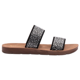 Seastar Papuče s kubnim cirkonijem crna