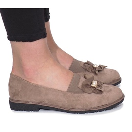 Khaki klizne cipele s mašnom od Pearl Inside višebojan zelena