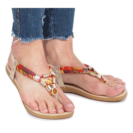 Zlatne ravne sandale s dijamantima Sprat zlatni