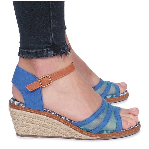 Plave sandale na niskoj peti Monro plava