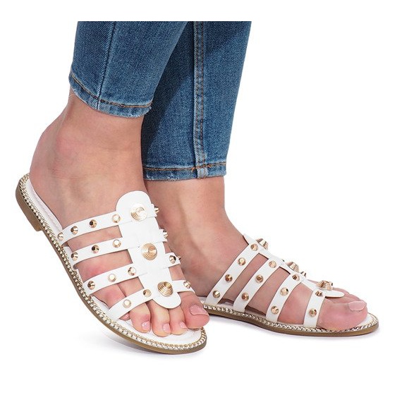 Bijele papuče s Rabelle klinovima bijela