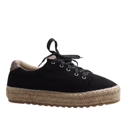 Crne espadrile s vezicama BB01P crno