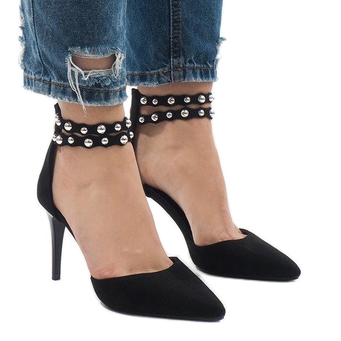 Crne sandale na štiklu B-51 crno