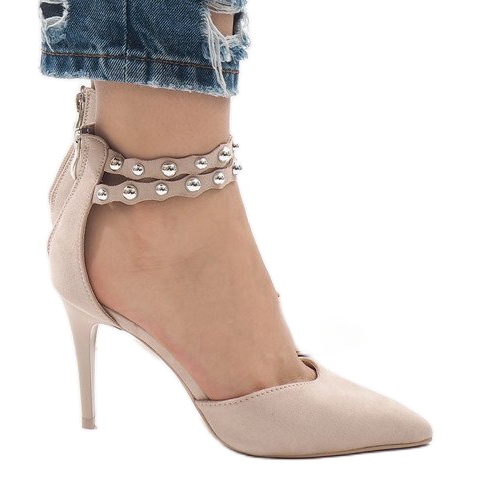 Bež sandale na štiklu B-51