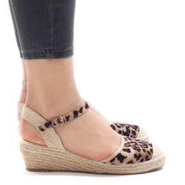 Leopard sandale na klin espadrile LLI-3M88-51 višebojan