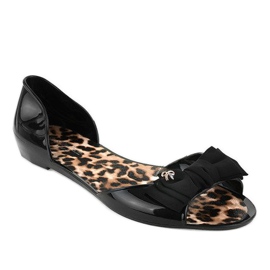 Gumene balerinke od crne melisse s mašnicom DD506-1 crno