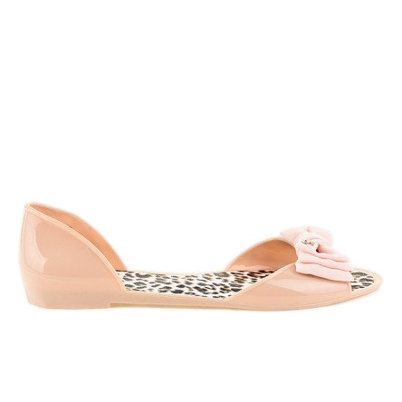 Gumene balerinke bež boje melise s mašnom DD506-2