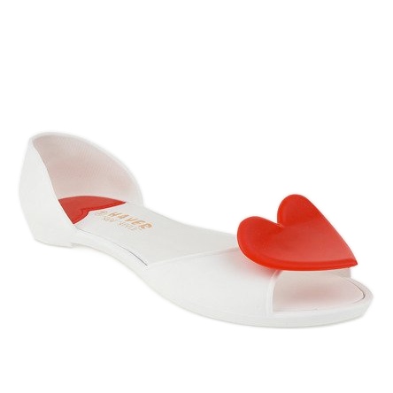 Gumene balerinke od bijele melisse sa srcem KM121-15 bijela