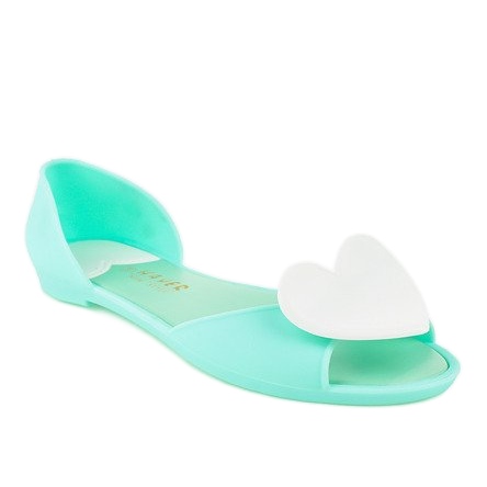 Zelene meliske gumene balerinke sa srcem KM121-14 zelena