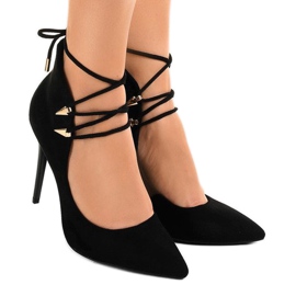 Crne pumpe na vezanom zatiču 6251-P crna